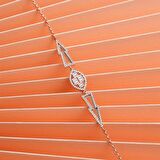 925 Ayar Gümüş Zirkon Taşlı Şık Bileklik Rose