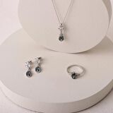 925 Ayar Zirkon Taşlı Kadın Silver Set