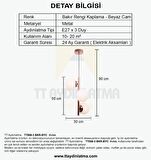 TT008-3 BKR TT Aydınlatma Bakır Rengi Kaplama Beyaz Camlı Lüks Avize