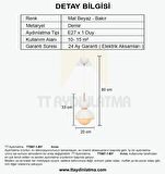 TT007-1-BY TT Aydınlatma Mat Beyaz Tekli Lüks Avize