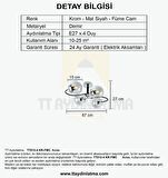 TT012-4 KR TT Aydınlatma Krom Rengi Kaplama 4 lü Füme Camlı Lüks Avize