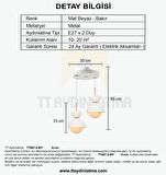 TT007-2 BY TT Aydınlatma Mat Beyaz 2 li Lüks Avize