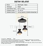 TT007-2 SY TT Aydınlatma Mat Siyah 2 li Lüks Avize