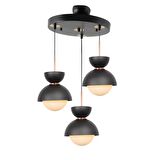 TT007-3Y SY TT Aydınlatma Mat Siyah 3 lü Yuvarlak Lüks Avize