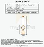 TT015-1 ESK TT Aydınlatma Eskitme Kaplama Beyaz Camlı Tekli Avize