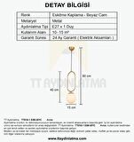TT016-1 ESK TT Aydınlatma Eskitme Kaplama Beyaz Camlı Tekli Avize