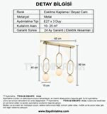 TT016-3S ESK TT Aydınlatma Eskitme Kaplama Beyaz Camlı 3 lü Sıralı Avize