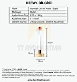 TT017-1-MKRM TT Aydınlatma Mermer Desen Tekli Krem Avize