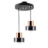 TT017-2-MSY TT Aydınlatma Mermer Desen 2 li Siyah Avize