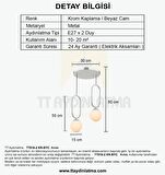 TT016-2 KR TT Aydınlatma Krom Kaplama Beyaz Camlı 2 li Avize