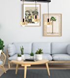 TT017-3S-MKRM TT Aydınlatma Mermer Desen 3 lü Sıralı Krem Avize