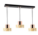 TT017-3S-MKRM TT Aydınlatma Mermer Desen 3 lü Sıralı Krem Avize