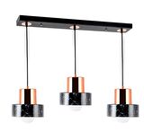 TT017-3S-MSY TT Aydınlatma Mermer Desen 3 lü Sıralı Siyah Avize