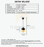 TT203-1-SY TT Aydınlatma Siyah-Eskitme Tekli Avize