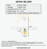 TT206-1-BY TT Aydınlatma Beyaz - Bakır Tekli Avize