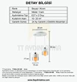 TT205-2-BY TT Aydınlatma Beyaz - Krom 2 li Avize