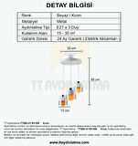 TT205-3Y-BY TT Aydınlatma Beyaz - Krom 3 lü Yuvarlak Avize