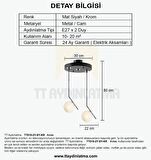 TT019-2Y-SY-KR TT Aydınlatma Mat Siyah - Krom 2  li Dirsek Kol Avize