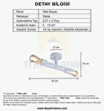 TT001-2-BY TT Aydınlatma Plofonyer 2 li Mat Beyaz Avize