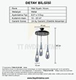 TT023-3Y-SY-KR TT Aydınlatma Krom 3 lü Damla Modeli Yuvarlak Avize