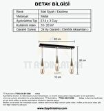 TT023-3S-SY-ESK TT Aydınlatma Eskitme 3 lü Damla Modeli Sıralı Avize