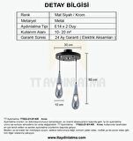 TT023-2Y-SY-KR TT Aydınlatma Krom 2 li Damla Modeli Yuvarlak Avize