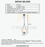 TT024-1-KR TT Aydınlatma Krom Tekli Avize