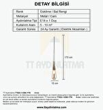 TT023-1-ESK-YTK TT Aydınlatma Damla Modeli Eskitme Yatak Başlık Avize