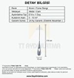 TT023-1-KR-YTK TT Aydınlatma Damla Modeli Krom Yatak Başlık Avize
