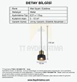 TT031-1-SY-ESK-YTK TT Aydınlatma Mat Siyah-Eskitme Yatak Başlık Avize
