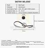 TT312-SY TT Aydınlatma Papyon Modeli Mat Siyah 2 Renk Modüllü Led Avize