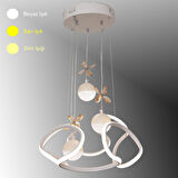 TT307-3TPL-BY TT Aydınlatma Helezon Modeli Mat Beyaz 3 Toplu 3 Renk Modüllü Ledli Avize