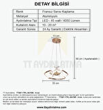 TT307-1TPL-30-FSR TT Aydınlatma Helezon Modeli Fransız Sarısı Kaplama Tek Toplu 3 Renk Modüllü Ledli
