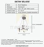TT005-LDTPL-KR TT Aydınlatma Burgu Modeli Krom Kaplama Ledli Toplu 3 Renk Modüllü Ledli Avize