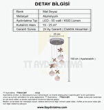 TT033-5-BY TT Aydınlatma Kelebek Toplu Model Mat Beyaz 5 li 3 Renk Modüllü Ledli Avize