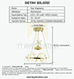 TT003-LDTPL-SR TT Aydınlatma Sarmal Modeli Sarı Kaplama Ledli Toplu 3 Renk Modüllü Ledli Avize