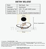 TT310-3TPL-SYSR TT Aydınlatma Trio Modeli Mat Siyah-Gold  3 Toplu 3 Renk Modüllü Ledli Avize