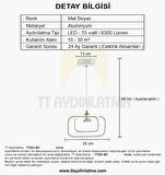 TT321-BY TT Aydınlatma Nazar Modeli Mat Beyaz 3 Renk Modüllü Ledli Avize