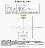 TT321-KR TT Aydınlatma Nazar Modeli Krom Kaplama 3 Renk Modüllü Ledli Avize