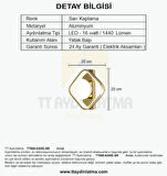TT069-KARE-SR TT Aydınlatma Toplu Sarı Kaplama 3 Renk Modüllü Ledli Aplik