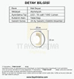 TT069-YUV-BY TT Aydınlatma Toplu Mat Beyaz 3 Renk Modüllü Ledli Aplik