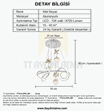 TT314-3TPL-BY TT Aydınlatma ( 3 Renk Işık Modüllü ) Büyük Sarmal Modeli Mat Beyaz Led Avize
