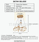 TT314-3TPL-FSR TT Aydınlatma ( 3 Renk Işık Modüllü ) Büyük Sarmal Modeli Fransız Sarı Kaplama Led Avize