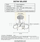 TT314-3TPL-KR TT Aydınlatma ( 3 Renk Işık Modüllü ) Büyük Sarmal Modeli Krom Kaplama Led Avize