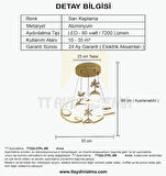 TT322-3TPL-SR TT Aydınlatma Bulut Modeli Sarı Kaplama 3 Toplu 3 Renk Modüllü Ledli Avize