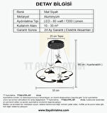 TT322-3TPL-SY TT Aydınlatma Bulut Modeli Mat Siyah 3 Toplu 3 Renk Modüllü Ledli Avize