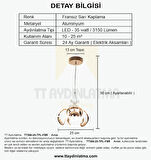 TT306-25-TPL-FSR TT Aydınlatma Kavis 25 lik Fransız Sarı Kaplama Tek Toplu 3 Renk Modüllü Ledli Aviz