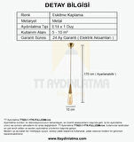 TT023-1-YTK-FULLESK TT Aydınlatma Damla Modeli Full Eskitme Yatak Başlık Avize