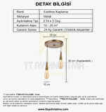 TT023-2Y-FULLESK TT Aydınlatma Eskitme Kaplama 2 li Damla Modeli Yuvarlak Avize