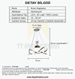 TT331-TPL-KR TT Aydınlatma Krom Kaplama Tek Toplu 3 Renk Modüllü Ledli Avize